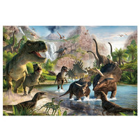 御贡坊1000片木质拼图成人高难度创意潮diy男女孩儿童玩具 恐龙时代 椴木拼图500片分区版