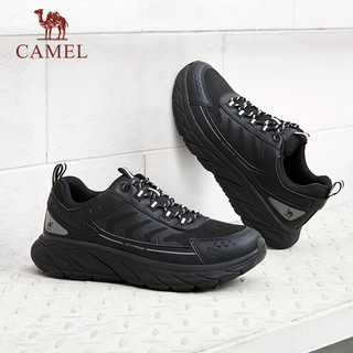 骆驼（CAMEL）网面透气男士厚底缓震运动休闲鞋 G14S090610 黑色 41 