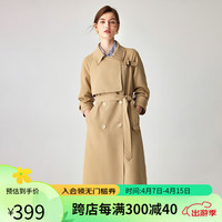 欧黎蔓（OULIMAN）复古卡其色风衣外套女2024年春季韩版长款高级感系带显瘦上衣 卡其色 165/88A/M