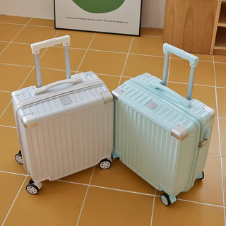 明熙小型登机箱行李箱万向轮轻便拉杆箱免托运可上飞机旅行箱密码箱子 薄荷绿 18英寸