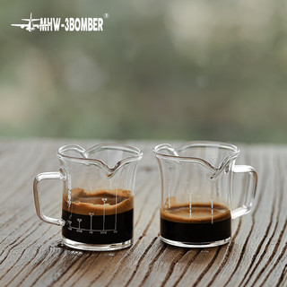 MHW-3BOMBER 轰炸机咖啡双嘴量杯 Espresso咖啡玻璃量杯 Shot杯盎司杯 双嘴量杯80ml