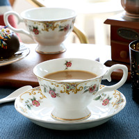 瓷侠客轻奢咖啡杯套装骨瓷精致欧式咖啡杯小奢华杯碟陶瓷英式下午茶茶具 富士山 杯碟一套