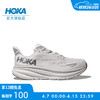 HOKA ONE ONE女款夏季克利夫顿9跑步鞋CLIFTON 9 C9缓震轻量透气 【】云雾灰/白色 36.5