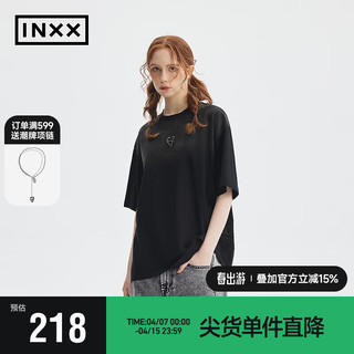 英克斯（inxx）APYD 时尚潮牌夏宽松短袖T恤男女同款APE2010595 黑色 M