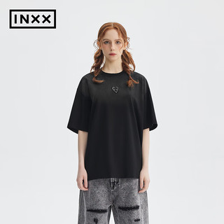 英克斯（inxx）APYD 时尚潮牌夏宽松短袖T恤男女同款APE2010595 黑色 M