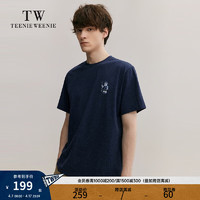 Teenie Weenie Men小熊男装T恤男2024夏季休闲圆领宽松白色短袖衫 藏青色 185/2XL