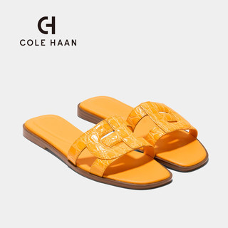 colehaan/歌涵 女士凉鞋 2024春夏时尚皮面一脚蹬休闲通勤拖鞋W30555 橘色 35