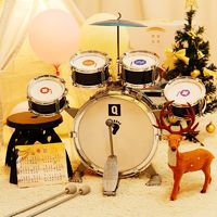 俏娃宝贝 儿童圣诞节新年礼物架子鼓玩具男孩1生日5益智3岁小孩子4打击乐器