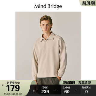 Mind Bridge MindBridge秋季翻领休闲男装卫衣2022新款百家好长袖宽松潮流上衣