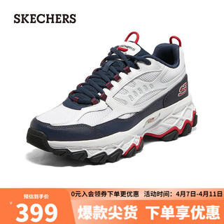 SKECHERS 斯凯奇 2023夏男户外老爹鞋休闲237358 白色/海军蓝/红色/WNVR 41