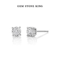 GEM STONE KING 15分培育钻石耳钉14K金经典小巧耳饰耳环GH色VS净度