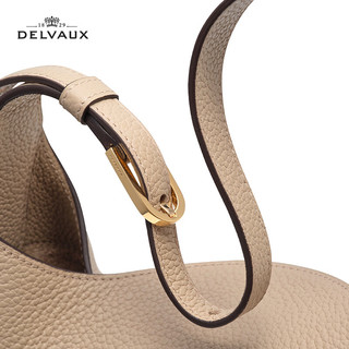 Delvaux24春夏女包女士手提包单肩腋下包Pin Hobo MM包包 季风棕