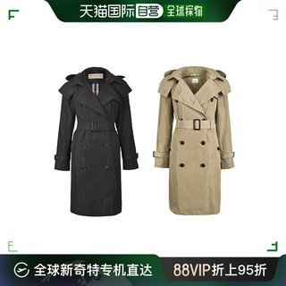 BURBERRY 博柏利 欧洲直邮BURBERRY博柏利女士带帽子双排扣风衣外套