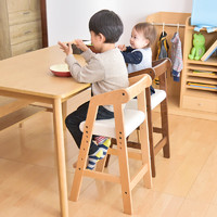 GEN 儿童餐椅宝宝餐桌椅实木婴儿成长升降座椅家用吃饭木质椅子 原木色