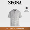 杰尼亚（Zegna）夏季白色配橄榄绿棉质短袖Polo 衫UD384A7-D781R-V03-50