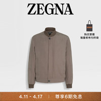 杰尼亚（Zegna）春夏桑蚕丝及亚麻飞行员夹克UDT82A7-D119-N07-44