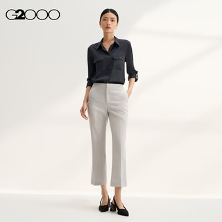 G2000【可机洗】G2000女装SS24商场柔软舒适高级感色丁布长袖衬衫 深靛蓝 36
