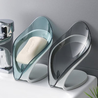 GINIX 鲸意 浴室创意透明树叶形肥皂盒 2只装