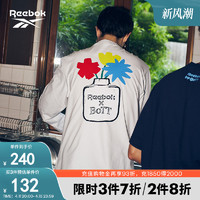 Reebok 锐步 [BOTT联名]Reebok锐步官方男女款复古时尚印花休闲圆领长袖T恤