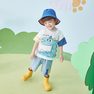 巴厘小猪（BALIPIG）婴儿短袖T恤夏季薄款儿童超萌可爱男童衣 钴蓝 100cm