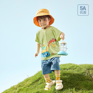 巴厘小猪（BALIPIG）婴儿短袖T恤夏季薄款儿童超萌可爱男童衣 恐龙（钴蓝） 110cm 不开肩