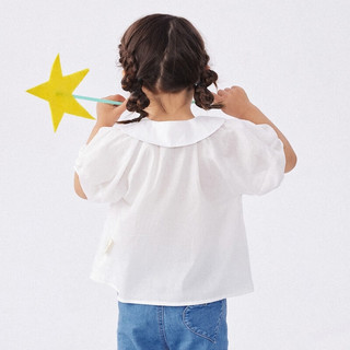 M.Latin/马拉丁童装儿童衬衫24夏女小童印花短袖衬衫 半漂白 110cm