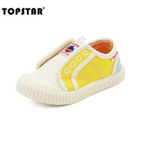 TOPSTAR【春】儿童帆布鞋男童魔术贴单鞋女童幼儿园室内鞋 橘色 30码 脚长170-175mm