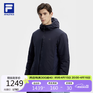 FILA 斐乐 官方男士棉服2024春基础简约健身运动休闲连帽外套