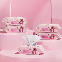 Disney 迪士尼 草莓熊湿巾婴儿手口专用宝宝新生儿湿纸巾超值装60抽5包