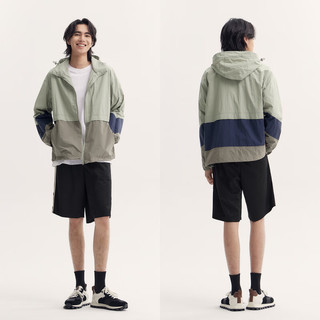 森马（Semir）外套男2024时尚撞色拼接上衣宽松连帽防晒服 咖色调00355 185/100A/XXL