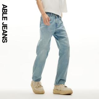 ABLE JEANS【直筒滑板裤】24夏季男士中腰天丝轻薄牛仔裤男 天缥蓝 27/32