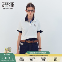 Teenie Weenie【明星同款】小熊2024年夏季Polo衫短袖T恤高知时髦上衣白色 象牙白 155/XS