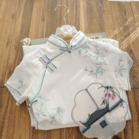 俏娘鱼文艺清新米白碎花旗袍2024年春季长款改良年轻款日常穿 米白(裙长117左右) XXL