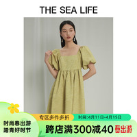 THE SEA LIFE欧海一生 法式连衣裙24夏季泡泡裙百搭辣妹风UA11036 苔藓绿 S