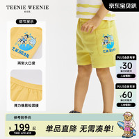 Teenie Weenie Kids小熊童装24夏季男宝宝纯棉舒适透气短裤 黄色 100cm