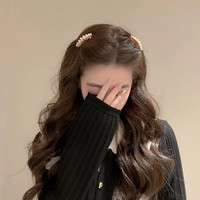 奇美拉（CHIMERA）2件套高贵轻奢刘海发夹优雅弹簧夹马尾夹半扎一字夹侧边发饰 典雅高贵（1对）
