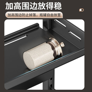 京清福 可调节高度台面厨房置物架刀架多功能厨具收纳架 白色双层-40cm