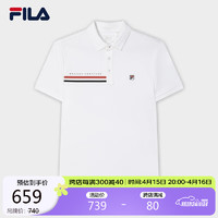 移动端：FILA 斐乐 男子针织短袖POLO衫2024夏季商闲透气运动T恤上衣