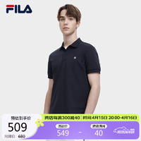 移动端：FILA 斐乐 官方男子针织短袖POLO衫2024夏季基础简约休闲上衣