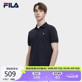 移动端：FILA 斐乐 官方男子针织短袖POLO衫2024夏季基础简约休闲上衣