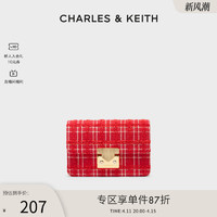 CHARLES & KEITH CHARLES&KEITH;春女包CK2-20770587金属扣饰链条斜挎小方包婚包女