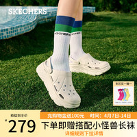 斯凯奇（Skechers）泡泡鞋洞洞鞋拖鞋女夏季易穿透气增高疏水踩屎感包头凉鞋111127 白色/WHT 36