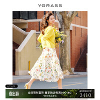 VGRASS维格娜丝24年春季半身裙VSB2P11020 春山花木-云母白色 XS