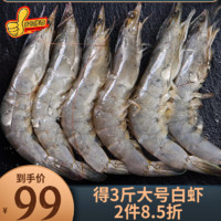 海渔链厄瓜多尔白虾 净重1.4kg/盒 白虾大虾 基围虾 海鲜水产 虾类 白虾净重1.4kg（42-56）只/盒