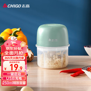 CHIGO 志高 家用电动打蒜器绞肉机幼儿辅食机捣蒜器蒜蓉机便携切碎机蒜泥神器250ml