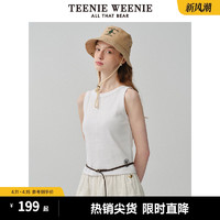 TEENIE WEENIE TeenieWeenie小熊2024春夏新款清爽无袖圆领背心吊带罗纹T恤衫女