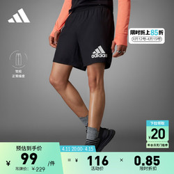 adidas 阿迪达斯 舒适梭织跑步运动短裤男装阿迪达斯官方H59883 黑色 A/M7"
