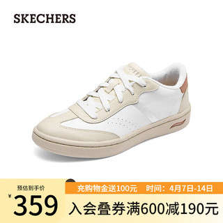 斯凯奇（Skechers）夏季女士简约时尚休闲鞋复古经典板鞋158807 白色/棕褐色/WTAN 35