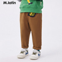 M.Latin/马拉丁童装儿童裤子24春装男小童撞色梭织长裤 焦糖色 120cm