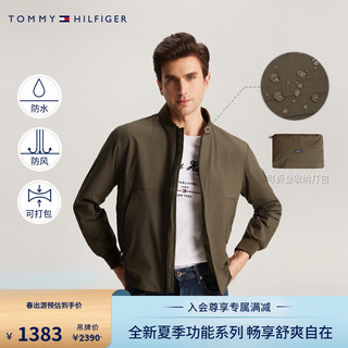 TOMMY HILFIGER 24春男装防风防水户外可打包棒球领外套34455 军绿色RBN XL